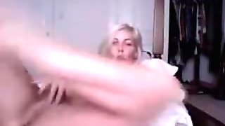 blonde with lollipop in mouth trying 3 different toys