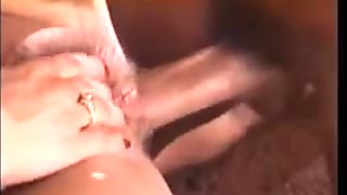 Sexy blonde with hairy cunny doing deep throat vintage style