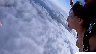 Badass babes sky diving and boar hunting while all naked