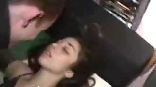 Drunk college coed fucked at frat house